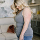 Standard Issue Seamless Longline Tank in Heather Grey
