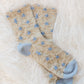 Star Design Socks In Beige