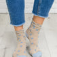 Star Design Socks In Beige