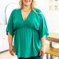 Storied Moments Draped Peplum Top