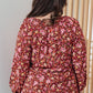 Sunday Brunch Blouse in Rust Floral
