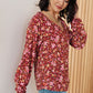 Sunday Brunch Blouse in Rust Floral