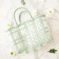 Sunny Days Woven Tote in Mint
