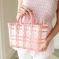 Sunny Days Woven Tote in Pink