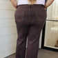 Sybil High Rise Frayed Hem 90's Straight Jeans in Brown