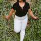 Talia High Waisted White Skinny Jeans