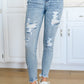 Talulla Bleach Splash Button Fly Destroyed Skinny Jeans
