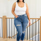 Tamara Mid Rise Raw Hem Jeans