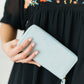The Perfect Clutch in Mint Blue