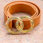 Twist Double Circle Buckle Belt In Brown