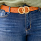 Twist Double Circle Buckle Belt In Brown