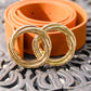 Twist Double Circle Buckle Belt In Brown