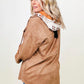 Cotton Bleu Faux Suede Shirt Jacket