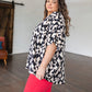 Unforgettable V-Neck Animal Print Blouse in Black