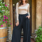 Up To Date Pleated Wide Leg Pants In Black
