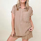 Gigio Flutter Hem Cotton Muslin Shorts with Cut Edge Detail