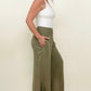 Cozy Co Crinkle Gauze Smocked Waist Wide Leg Side Slit Palazzo Pants