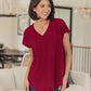 Very Much Needed V-Neck Top in Wine