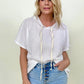 BiBi Popcorn Waffle Knit Oversized Hoodie Top