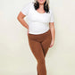 Zenana Cotton Wide Waistband Pocket Leggings