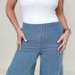 Petal Dew Solid Wide Waistband Wide Leg Pants