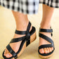 Walkabout Strappy Wedge Sandals in Black