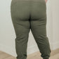Where Are You High Rise Joggers in Olive