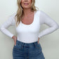 Fawnfit Ribbed Built-In Bra Long Sleeve Bodysuit