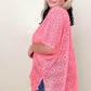 Cotton Bleu Lace V Neck Drop Shoulder Oversize Top