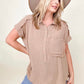 Gigio Cut Edge Detail Dolman Sleeve Cotton Muslin Top