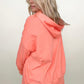 Batwing Sleeve Buttoned Hoodie with Pockets