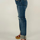 Judy Blue Mid-Rise Destroy & Single Cuff Dad Jean Straight Jeans