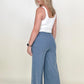Petal Dew Solid Wide Waistband Wide Leg Pants