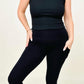 Zenana Cotton Wide Waistband Pocket Leggings