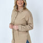 Easel "Twisted Tunic" Solid Button Down Tunic Shirt