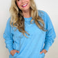 Zenana Pigment Dyed French Terry Pullover With Pockets