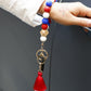 Contrast Tassel Silicone Bead Wristlet Key Chain