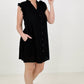 Cozy Co Refreshing V-Neck Button Down Mini Dress with Ruffle Sleeves