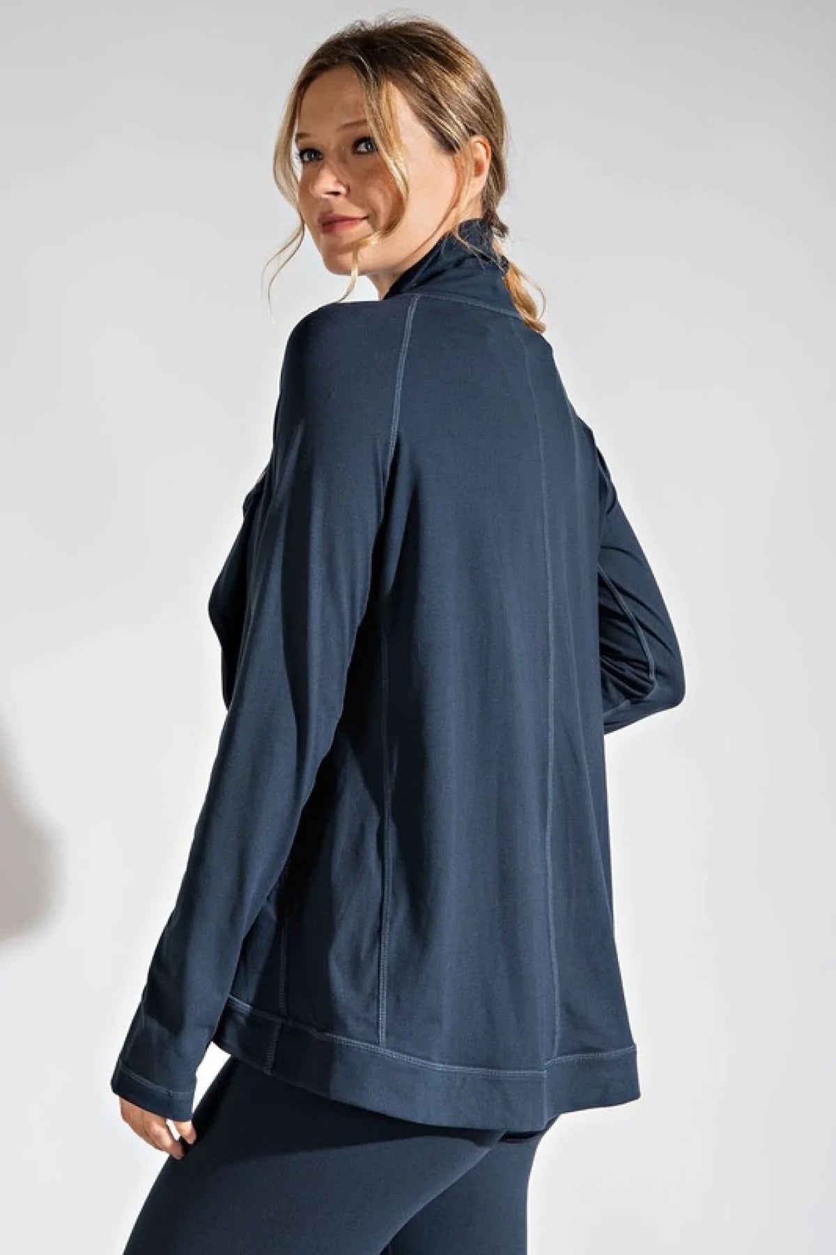New Colors - Rae Mode Cowl Neck Asymmetric Jacket