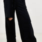 Zenana French Terry Laser Cut Pants With Pockets