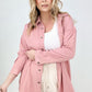 Easel "Twisted Tunic" Solid Button Down Tunic Shirt
