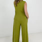 Jade By Jane Button Up Textured Wide Leg Jumpsuit