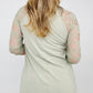 Zenana Plus Lace Half Sleeve Round Neck & Round Hem Top