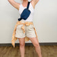 Zenana Linen Frayed Hem Drawstring Shorts With Pockets