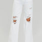 Risen High Rise Distressed Wide Leg Dad Jeans