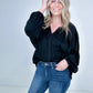Split V Neck Dolman Sleeve Top