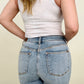 Judy Blue Mid-Rise Side Slit Detail Crop Straight Jeans