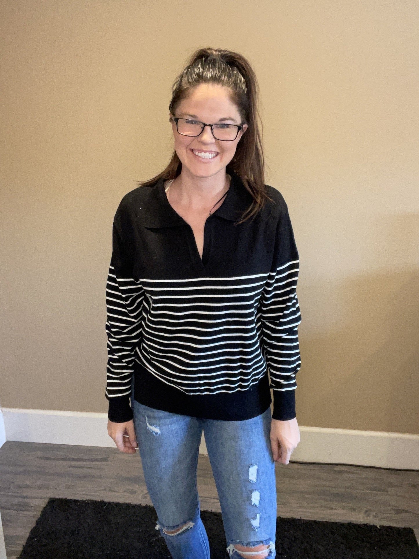 Black stripe Sweater