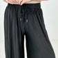 Zenana Woven Pleated Wide Leg Pants With Lining