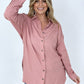 Easel "Twisted Tunic" Solid Button Down Tunic Shirt